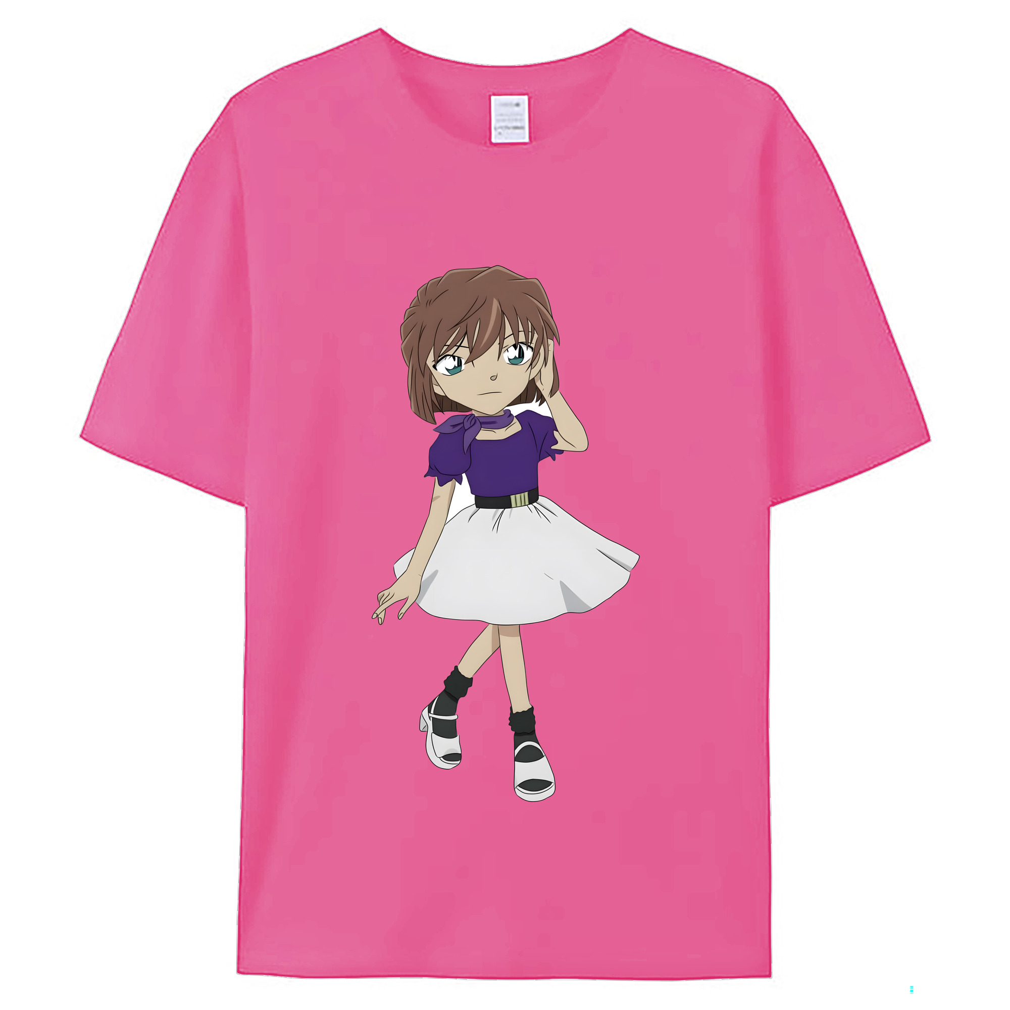 （画像用） 名探偵コナン 灰原 哀 はいばら あい Detective Conan Anita Hailey、Vi Graythorn Haibara Ai レディースカジュアルプリントTシャツ（綿100％）